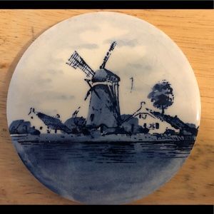 Vintage Delft Windmill Plaques/Coasters